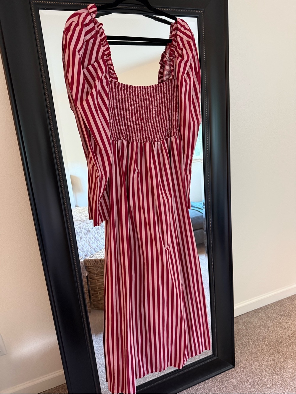 ASOS poplin shirred maxi dress